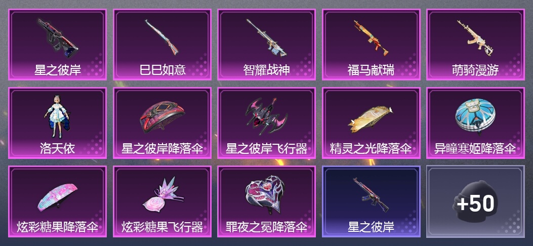 5升级枪 1粉装 2尾迹 35套装 1,8054热力 4印记