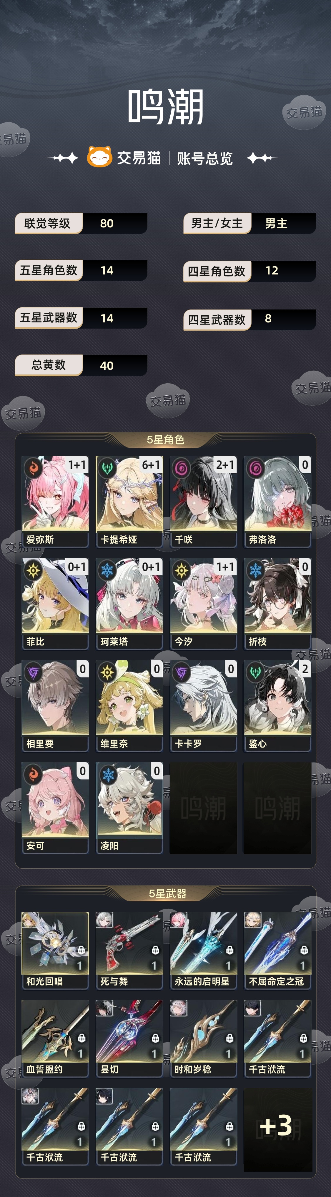 【80级】 6+1卡提，有今汐皮肤