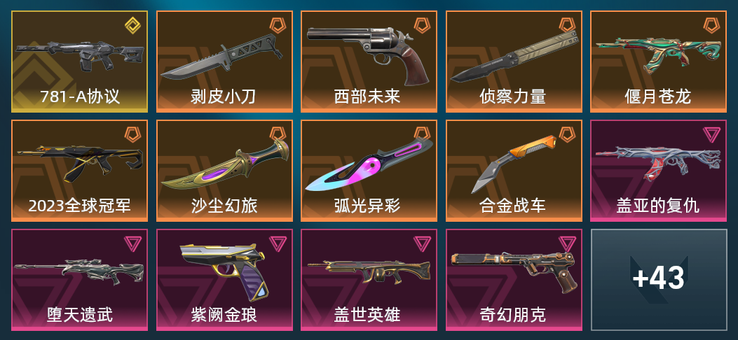 8橙皮 1金皮 5紫皮 58皮肤 1,8525皮肤总价值 615已用源晶